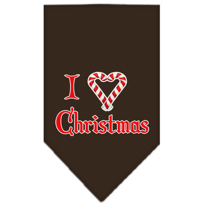 Christmas Pet and Dog Bandana Screen Printed, "I Heart Christmas"
