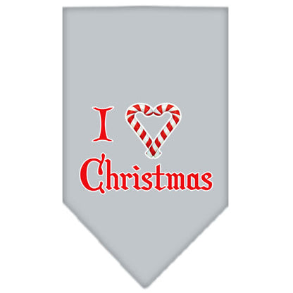 Christmas Pet and Dog Bandana Screen Printed, "I Heart Christmas"