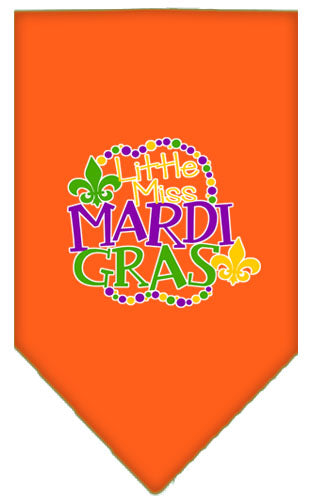 Pet and Dog Bandana Screen Printed, "Little Miss Mardi Gras"
