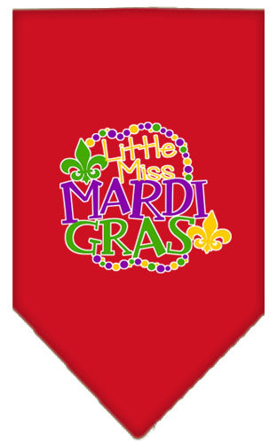 Pet and Dog Bandana Screen Printed, "Little Miss Mardi Gras"