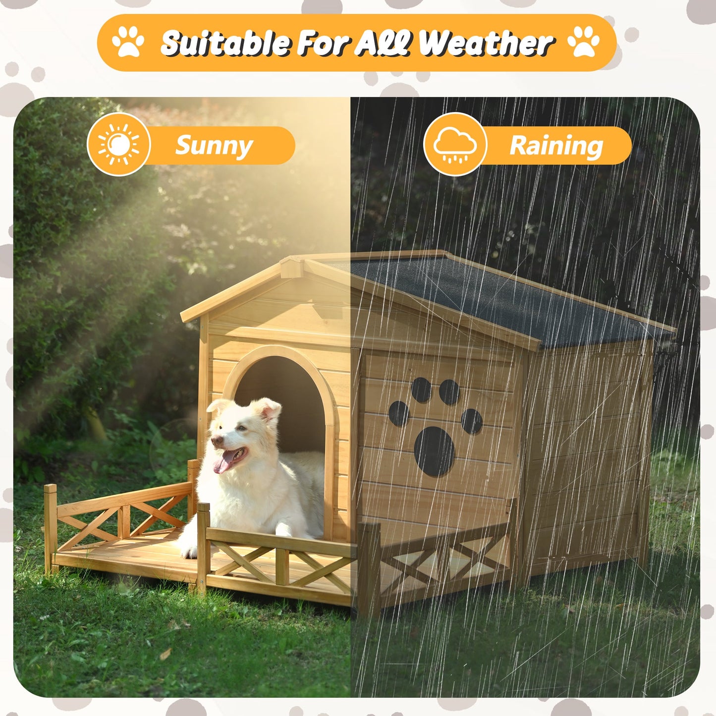 48" Wooden Dog House