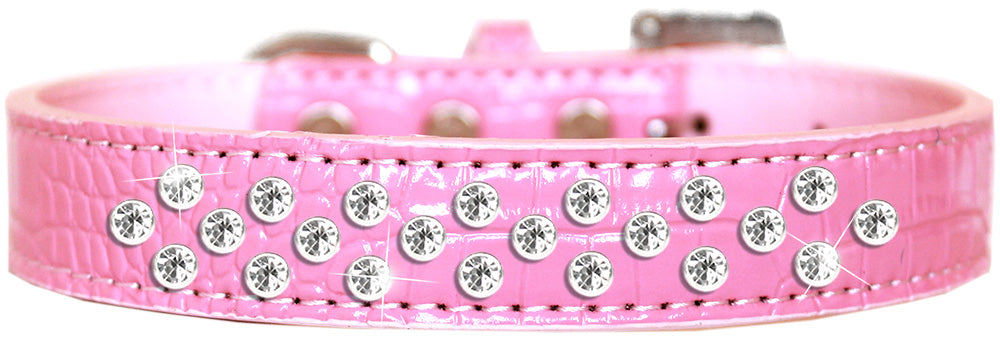 Collar de cocodrilo de diseño para perros, cachorros y mascotas, "Sprinkles Clear Jewel Rimsets"