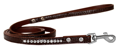 Dog, Puppy & Pet Designer Croc Leash, "One Row Clear Crystal"