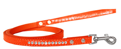 Dog, Puppy & Pet Designer Croc Leash, "One Row Clear Crystal"