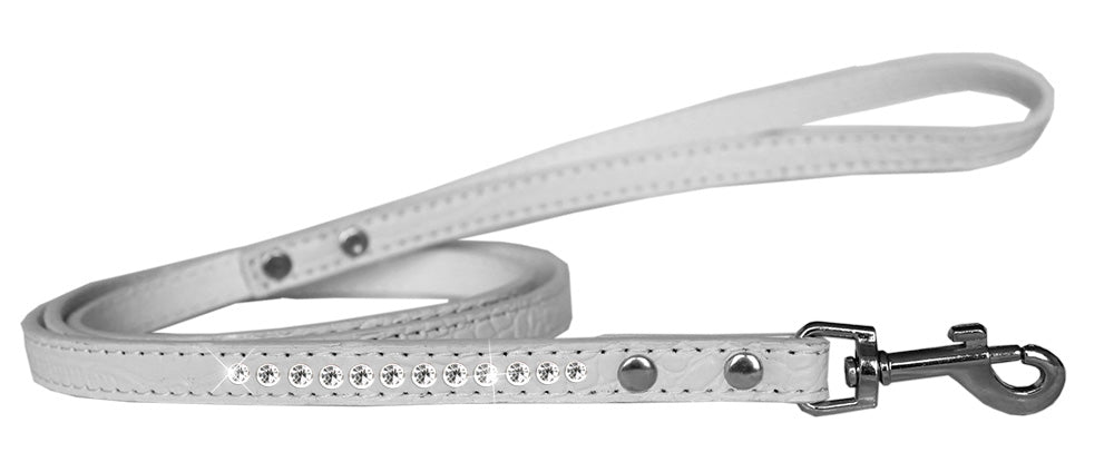 Dog, Puppy & Pet Designer Croc Leash, "One Row Clear Crystal"