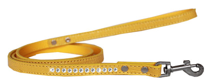 Dog, Puppy & Pet Designer Croc Leash, "One Row Clear Crystal"