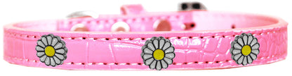 Dog, Puppy & Pet Designer Croc Widget Collar, "White Daisies"