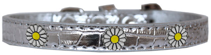 Dog, Puppy & Pet Designer Croc Widget Collar, "White Daisies"