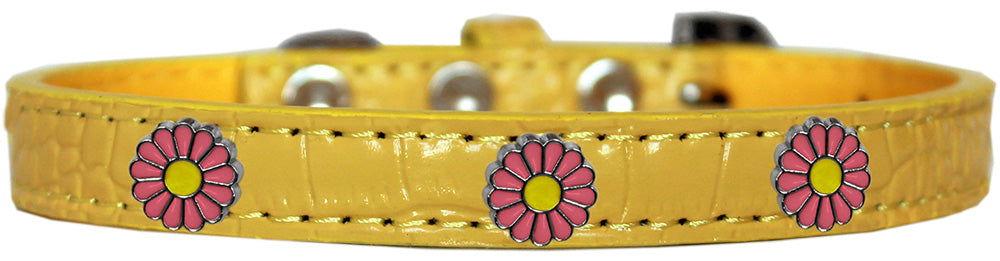 Collar con diseño de cocodrilo para perros, cachorros y mascotas, "Pink Daisies"