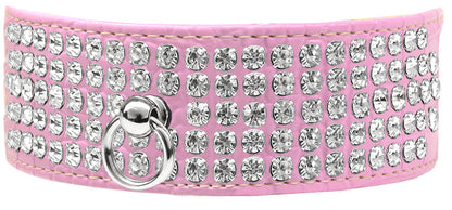 Collar de cocodrilo de diseño para perros, cachorros y mascotas, "Five Row Clear Crystal"