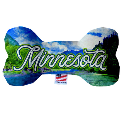 Pet & Dog Plush Bone Toys, "Minnesota State Options" (Available in different pattern options)