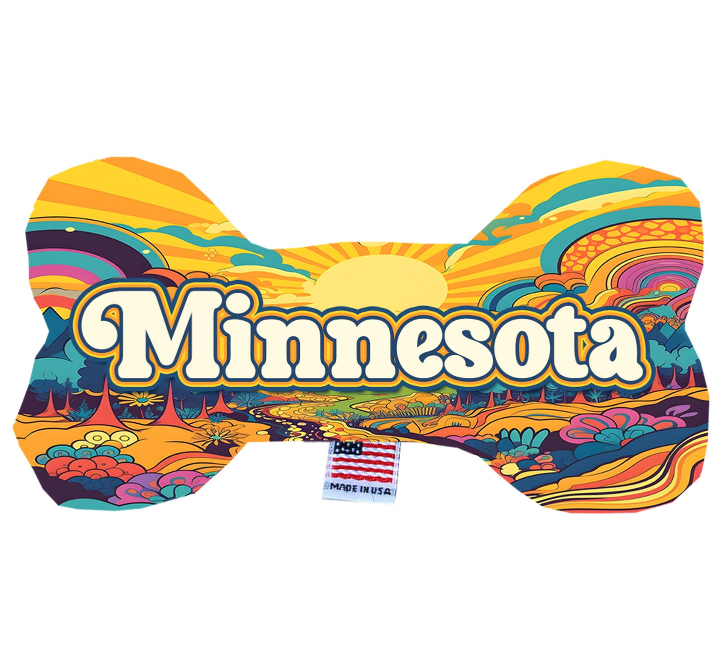 Pet & Dog Plush Bone Toys, "Minnesota State Options" (Available in different pattern options)