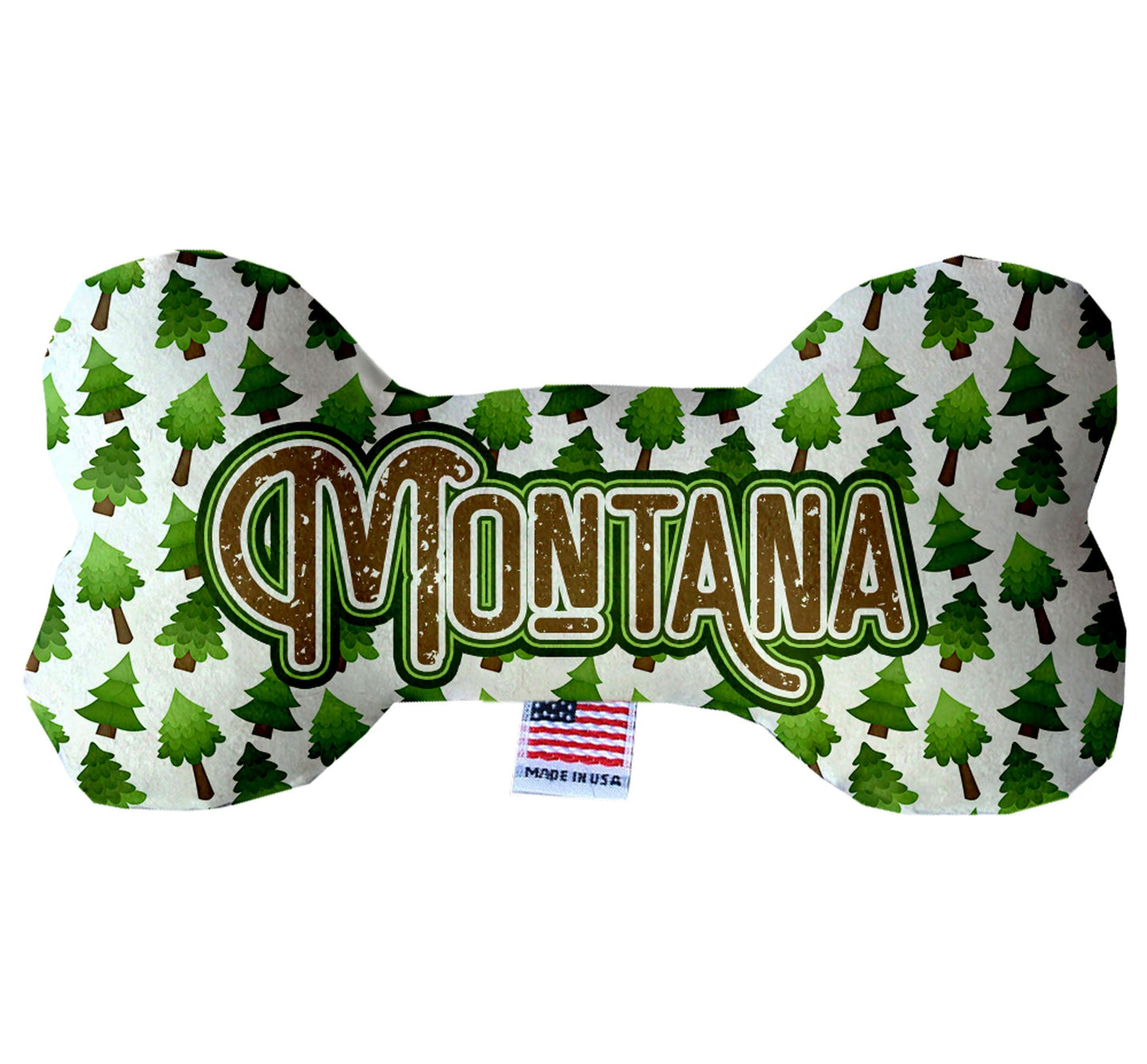 Pet & Dog Plush Bone Toys, "Montana State Options" (Available in different pattern options)