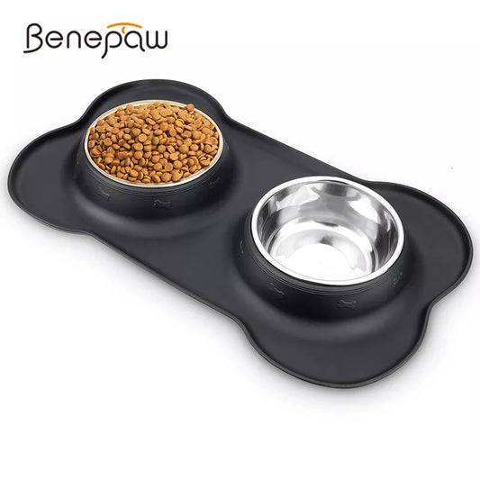 Benepaw Stainless Steel Anti-slip Double Feeding & Drinking Water Bowl