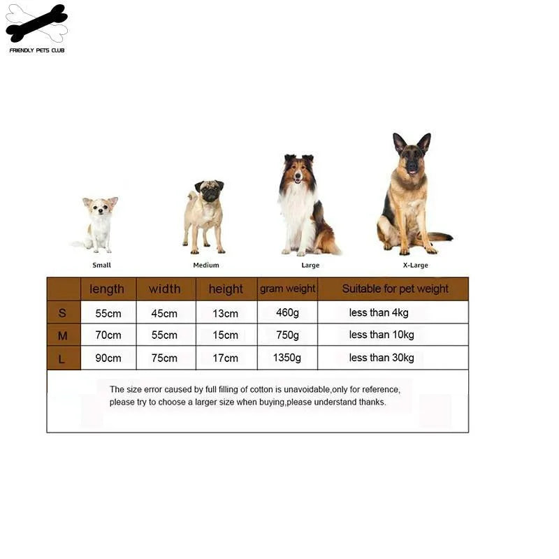 Soft Cushion L-Shaped Dog Bed, Machine Washable Cover and Detachable Mat