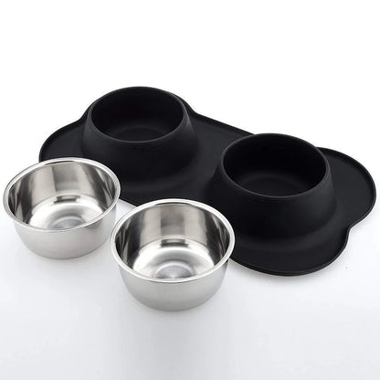 Benepaw Stainless Steel Anti-slip Double Feeding & Drinking Water Bowl