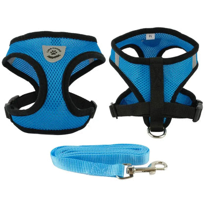 Soft Nylon Mesh Dog Harness and Leash Set