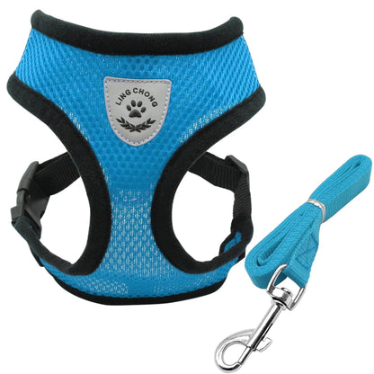 Soft Nylon Mesh Dog Harness and Leash Set