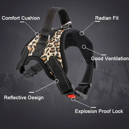 Reflective Mesh Dog Harness & Leash