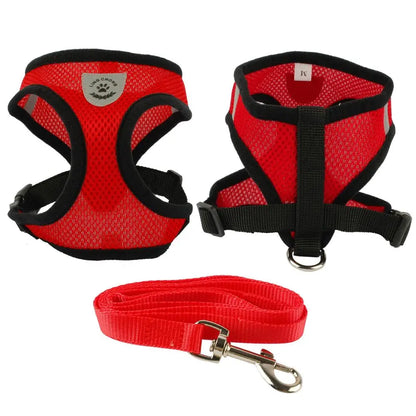 Soft Nylon Mesh Dog Harness and Leash Set