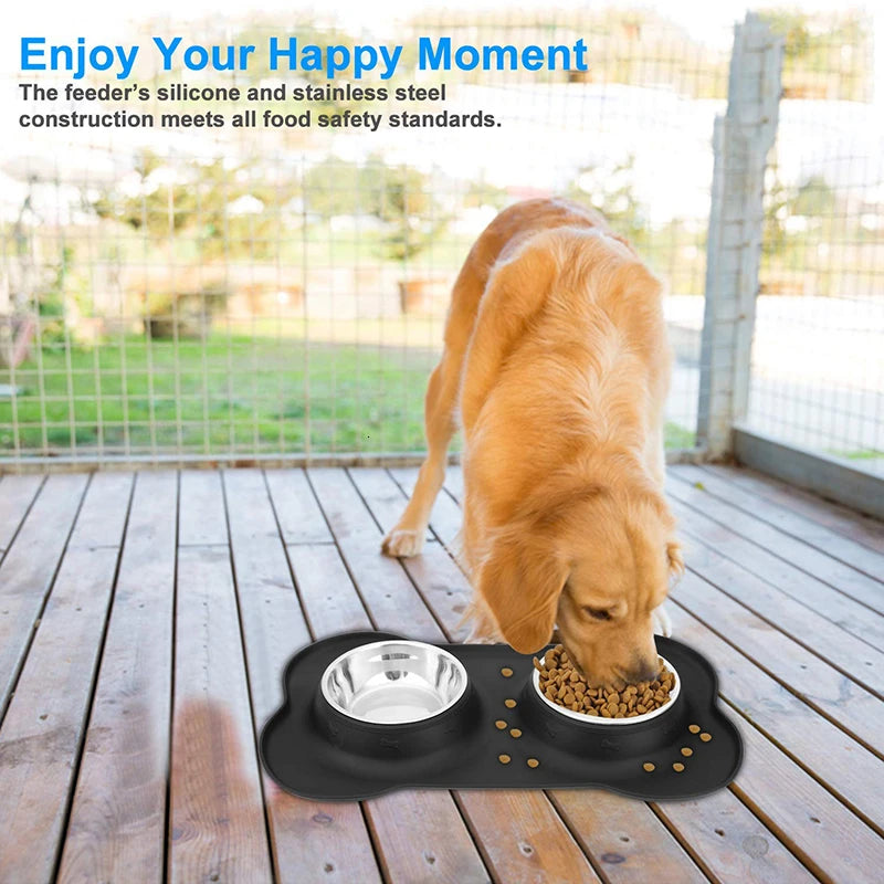 Benepaw Stainless Steel Anti-slip Double Feeding & Drinking Water Bowl