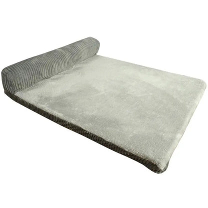 Soft Cushion L-Shaped Dog Bed, Machine Washable Cover and Detachable Mat