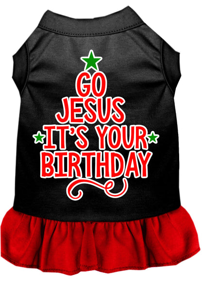 Christmas Pet Dog & Cat Dress Screen Printed, "Go Jesus, It's Your Birthday"