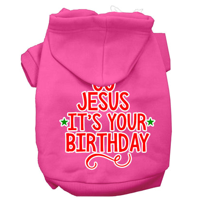 Christmas Pet Dog & Cat Hoodie Screen Printed, "Go Jesus, It's Your Birthday"