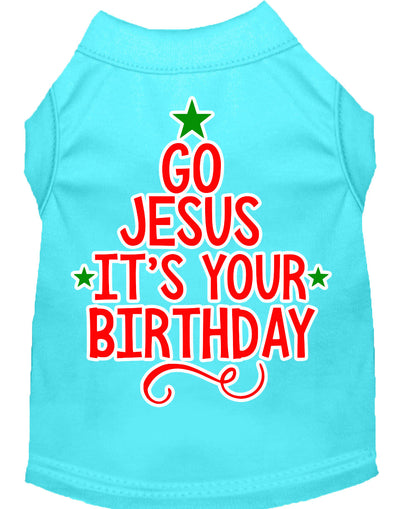 Christmas Pet Dog & Cat Shirt Screen Printed, "Go Jesus, It's Your Birthday"