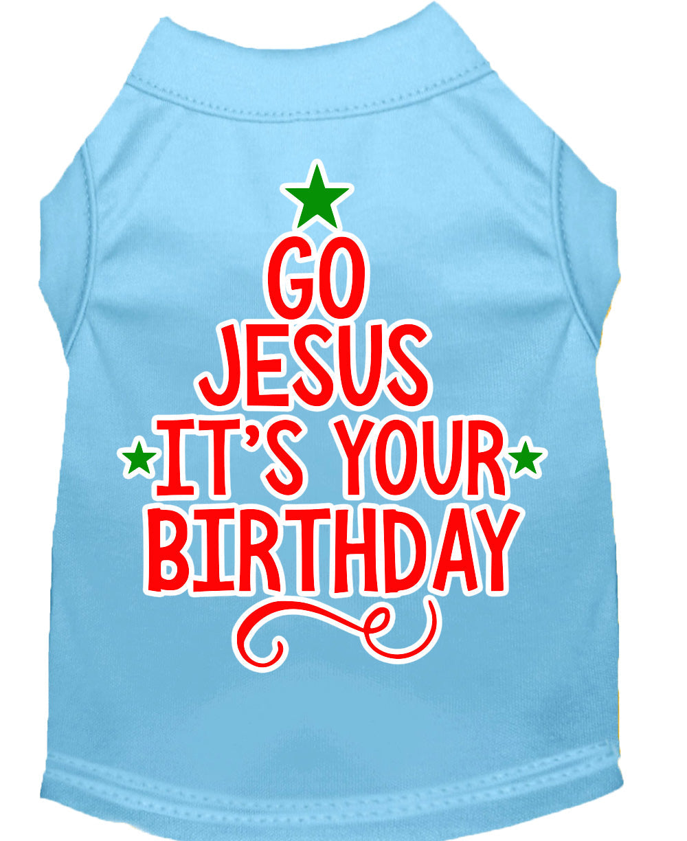 Christmas Pet Dog & Cat Shirt Screen Printed, "Go Jesus, It's Your Birthday"