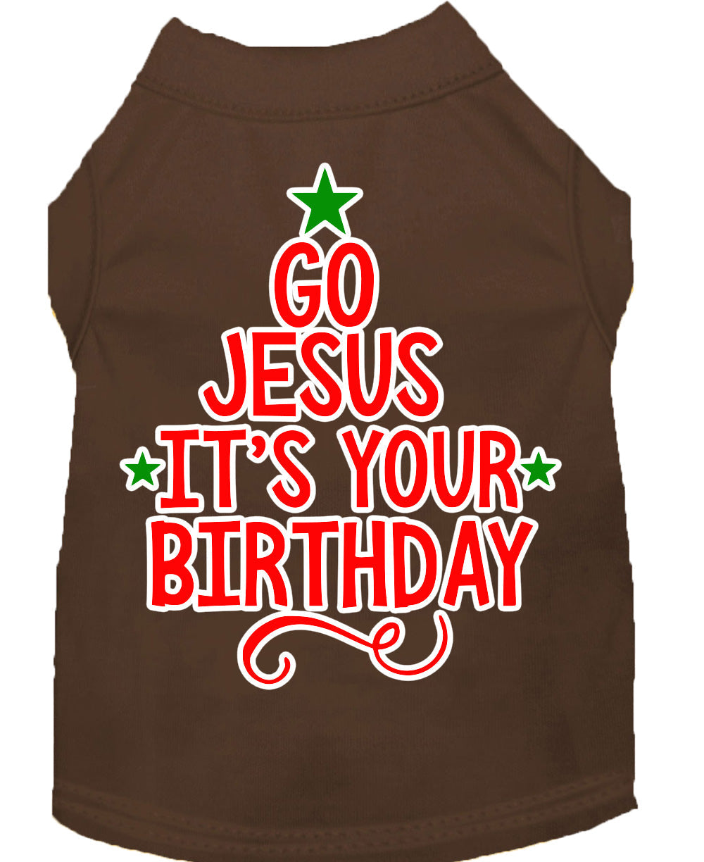 Christmas Pet Dog & Cat Shirt Screen Printed, "Go Jesus, It's Your Birthday"