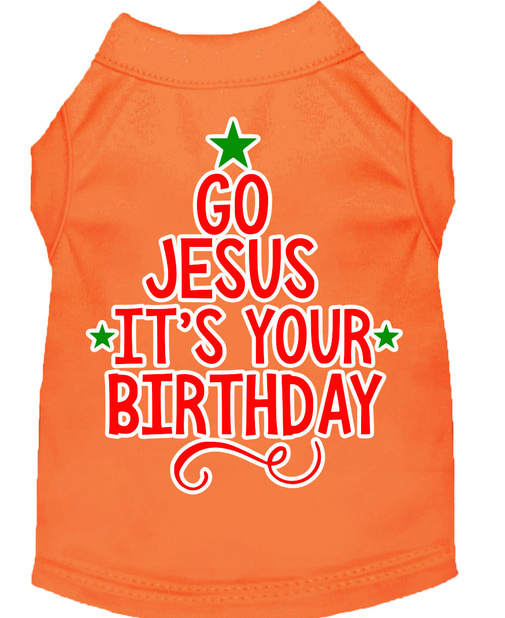 Christmas Pet Dog & Cat Shirt Screen Printed, "Go Jesus, It's Your Birthday"