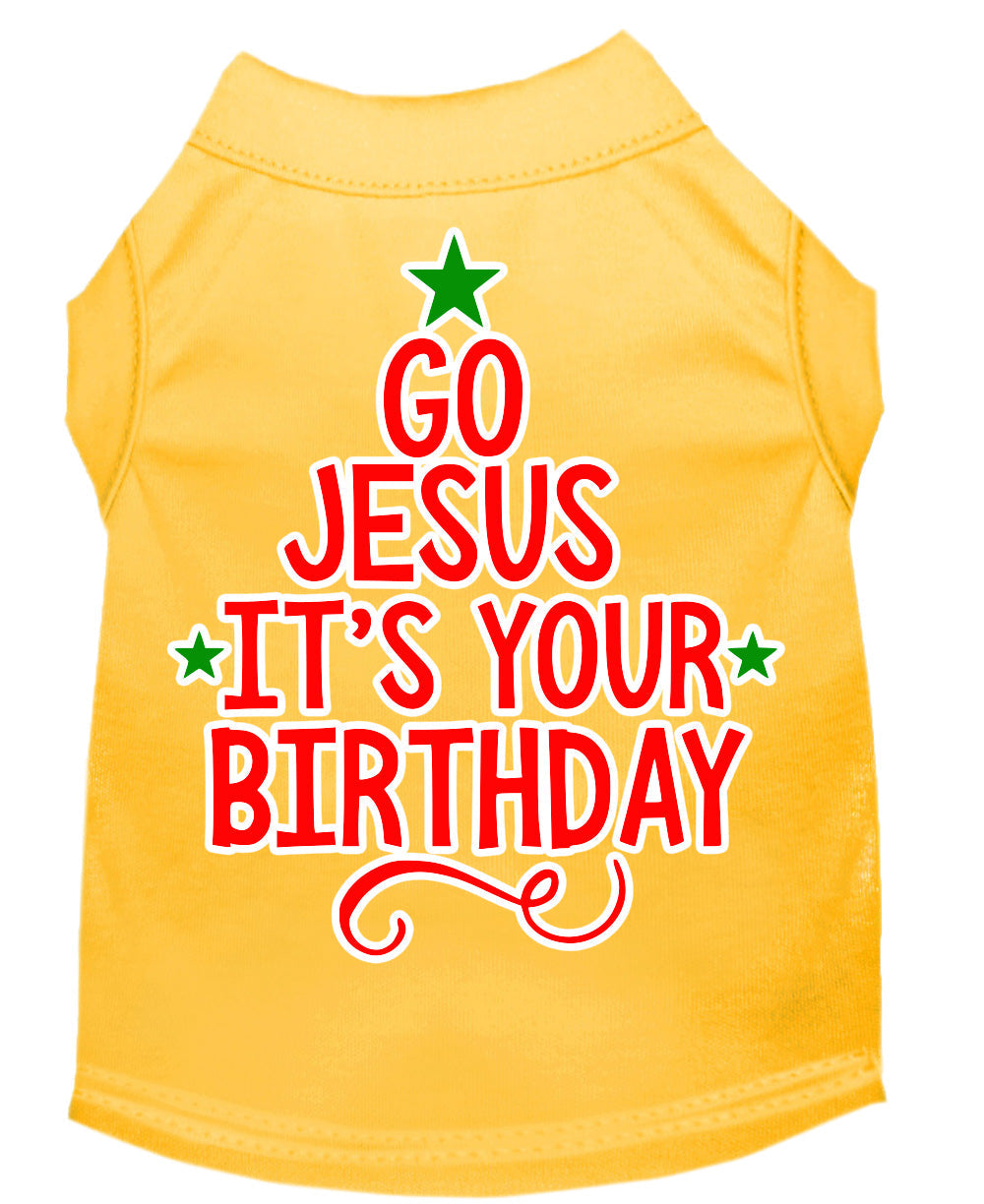 Christmas Pet Dog & Cat Shirt Screen Printed, "Go Jesus, It's Your Birthday"