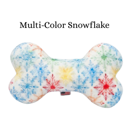 Pet and Dog Plush Bone Toy, "Pastel Christmas"