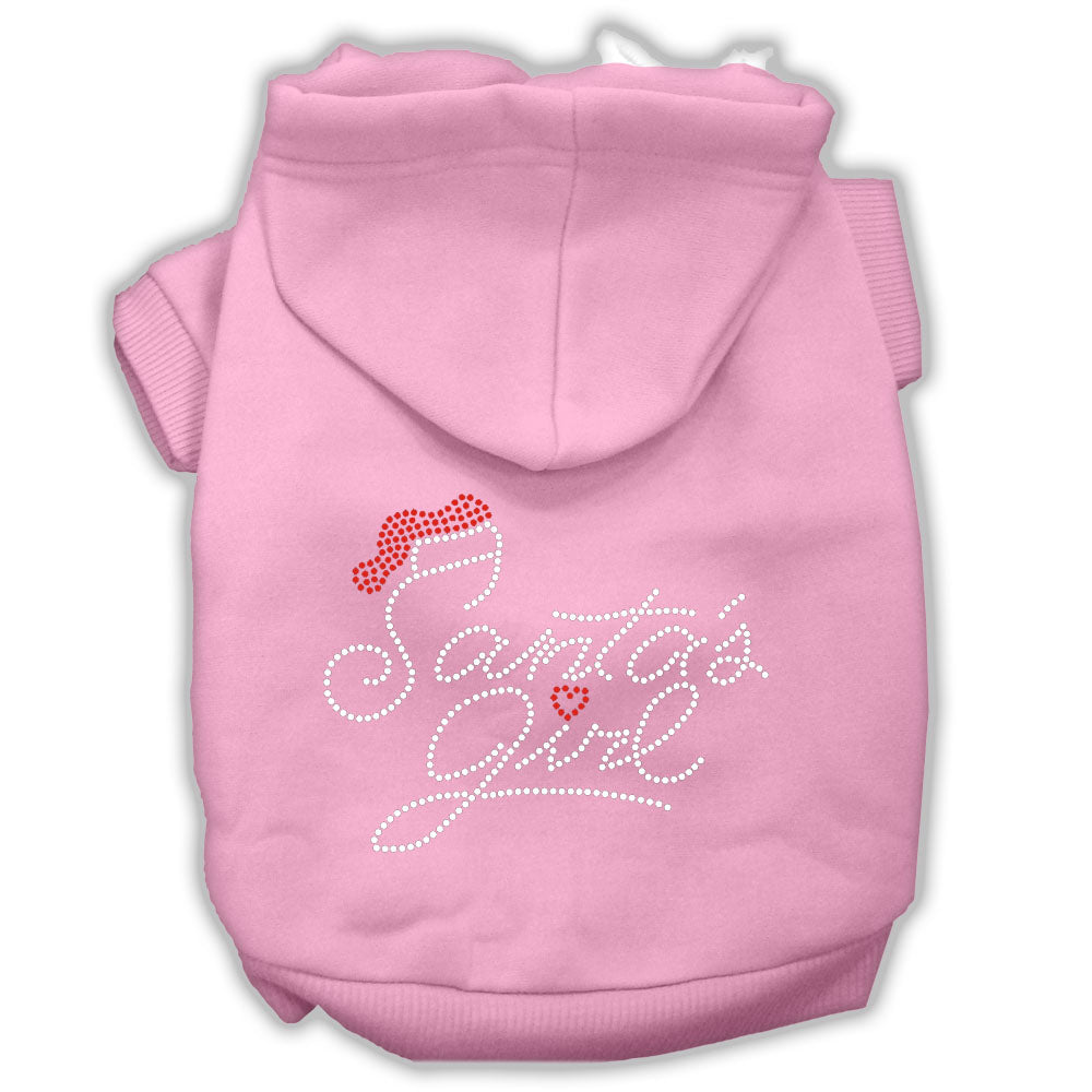 Christmas Pet, Dog & Cat Hoodie Rhinestone, "Santa's Girl"