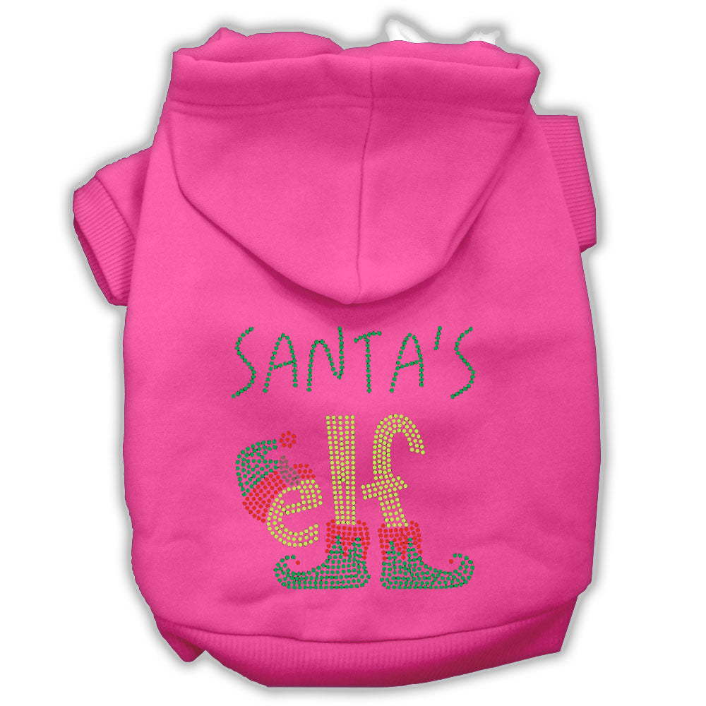 Christmas Pet, Dog & Cat Hoodie Rhinestone, "Santa's Elf"