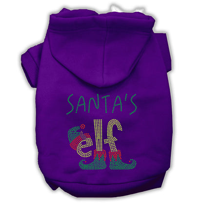 Christmas Pet, Dog & Cat Hoodie Rhinestone, "Santa's Elf"