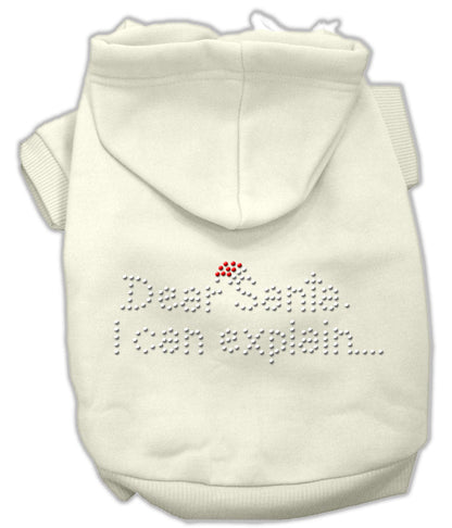 Christmas Pet Dog & Cat Hoodie Rhinestone, "Dear Santa, I Can Explain"