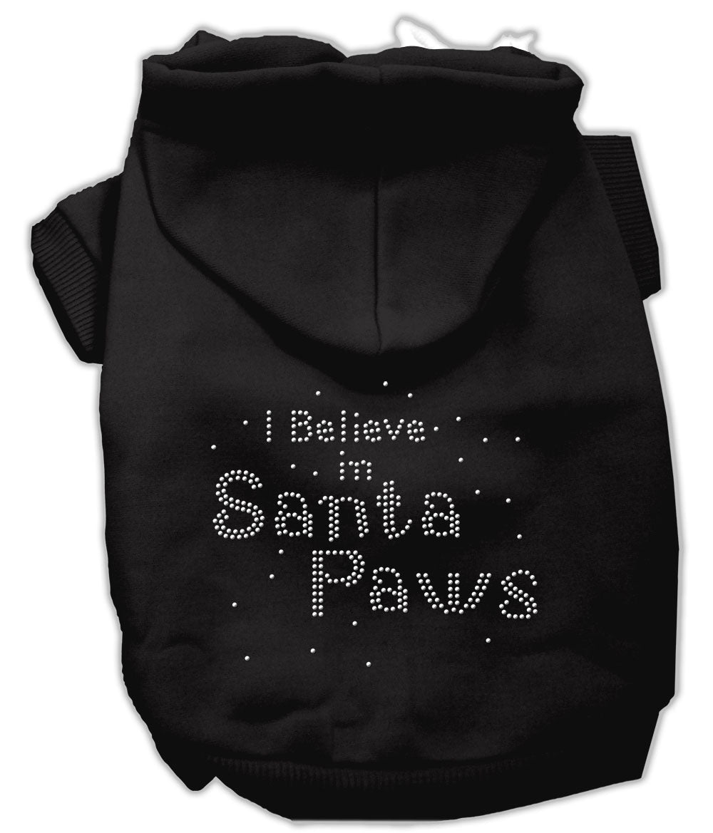 Christmas Pet Dog & Cat Hoodie Rhinestone, "I Believe In Santa Paws"