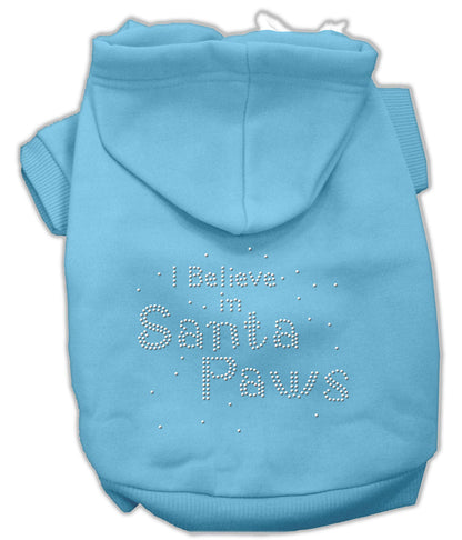 Christmas Pet Dog & Cat Hoodie Rhinestone, "I Believe In Santa Paws"