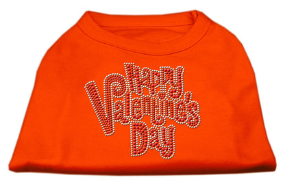 Pet Dog & Cat Shirt Rhinestone, "Happy Valentine's Day"