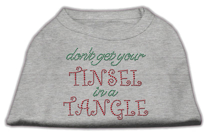 Christmas Pet Dog & Cat Shirt Rhinestone, "Don't Get Your Tinsel In A Tangle"