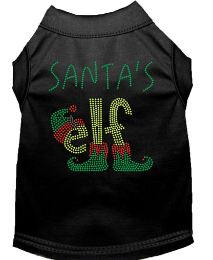 Christmas Pet Dog & Cat Shirt Rhinestone, "Santa's Elf"