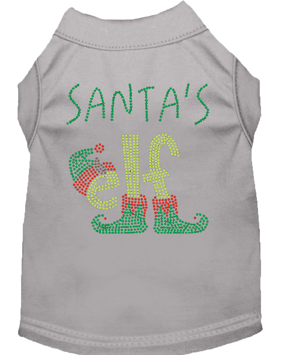 Christmas Pet Dog & Cat Shirt Rhinestone, "Santa's Elf"