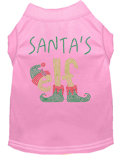 Christmas Pet Dog & Cat Shirt Rhinestone, "Santa's Elf"