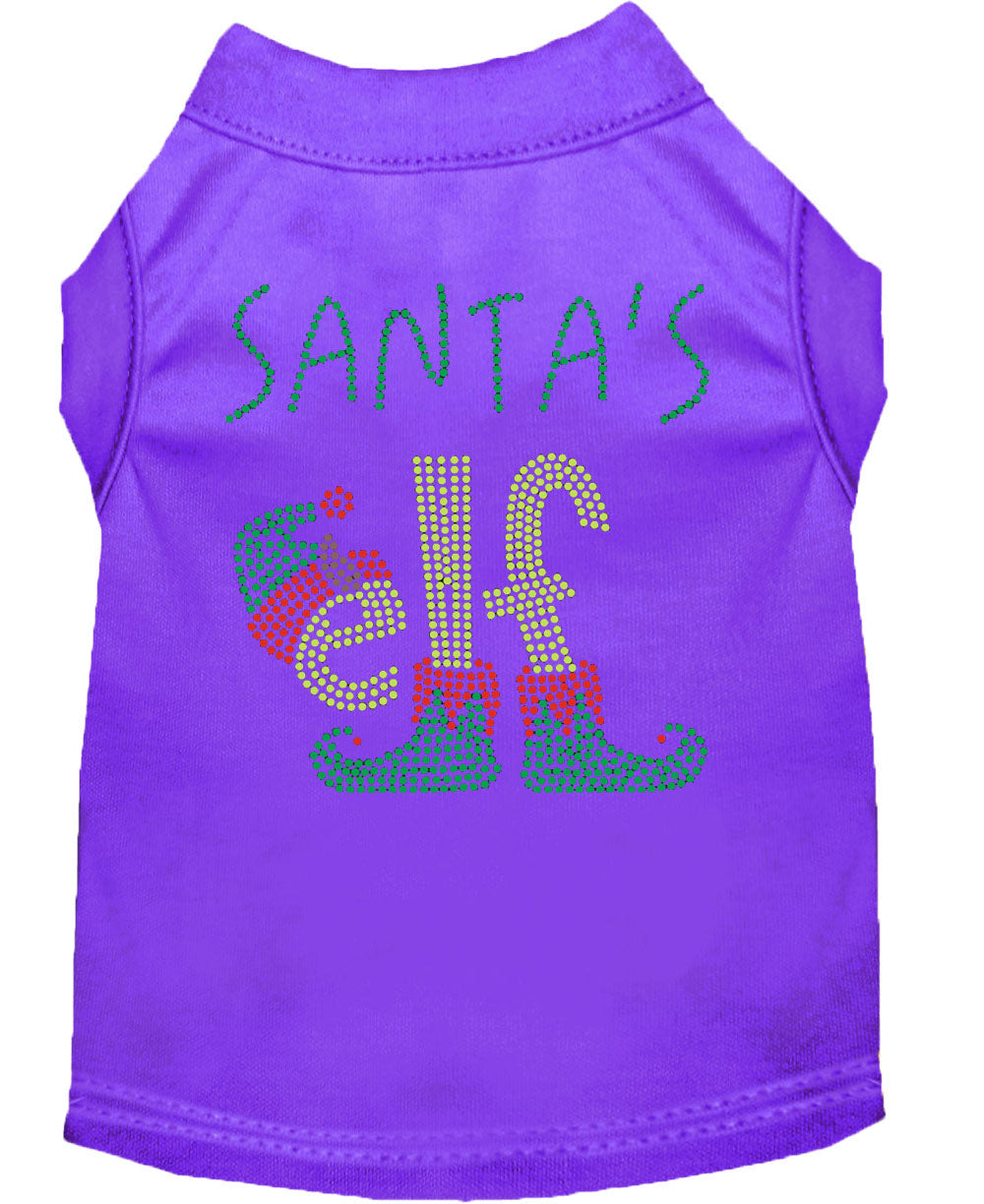 Christmas Pet Dog & Cat Shirt Rhinestone, "Santa's Elf"