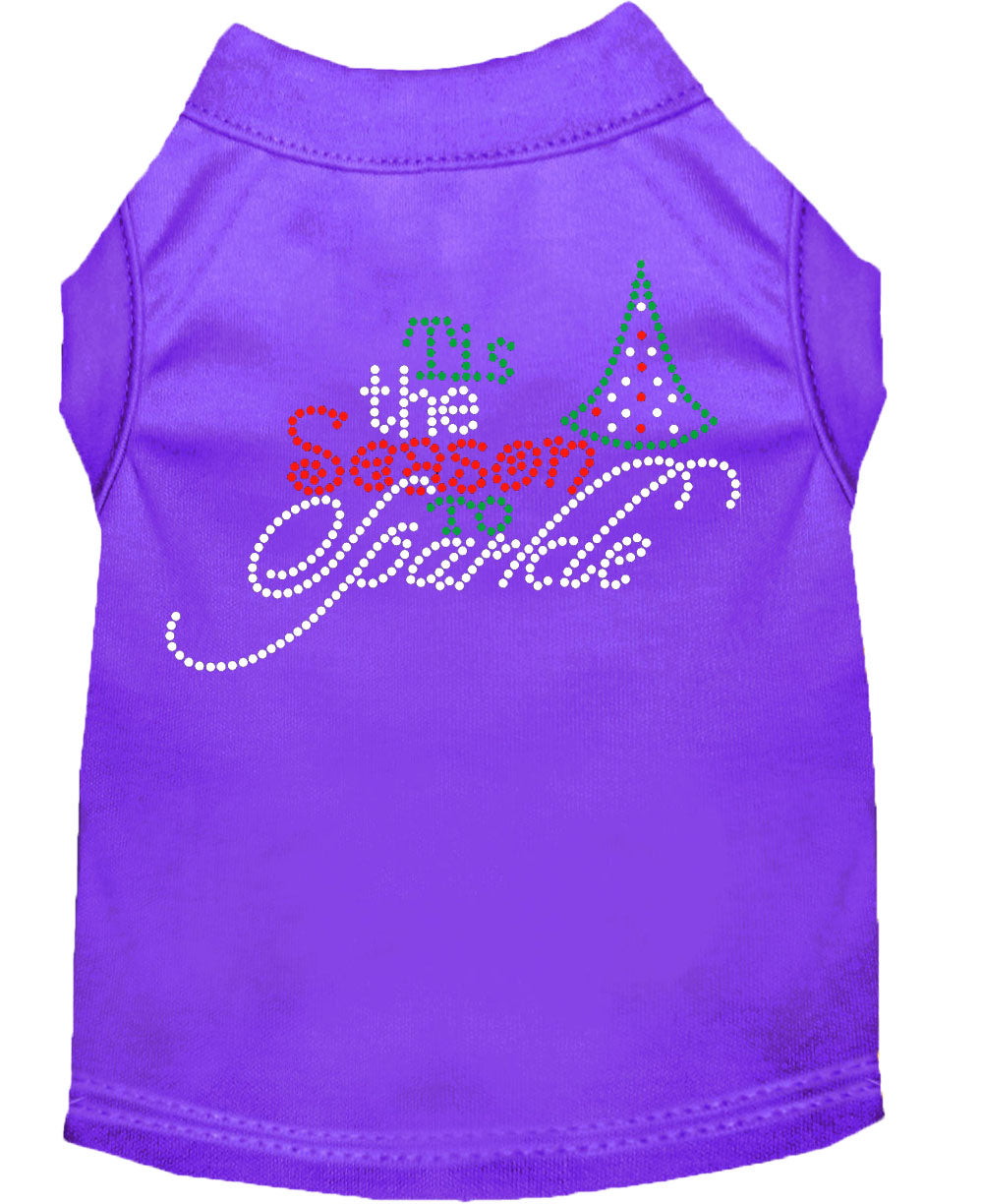 Christmas Pet Dog & Cat Shirt Rhinestone, "Tis the Season to Sparkle"