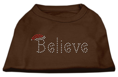 Christmas Pet Dog & Cat Shirt Rhinestone, "Believe"