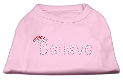 Christmas Pet Dog & Cat Shirt Rhinestone, "Believe"