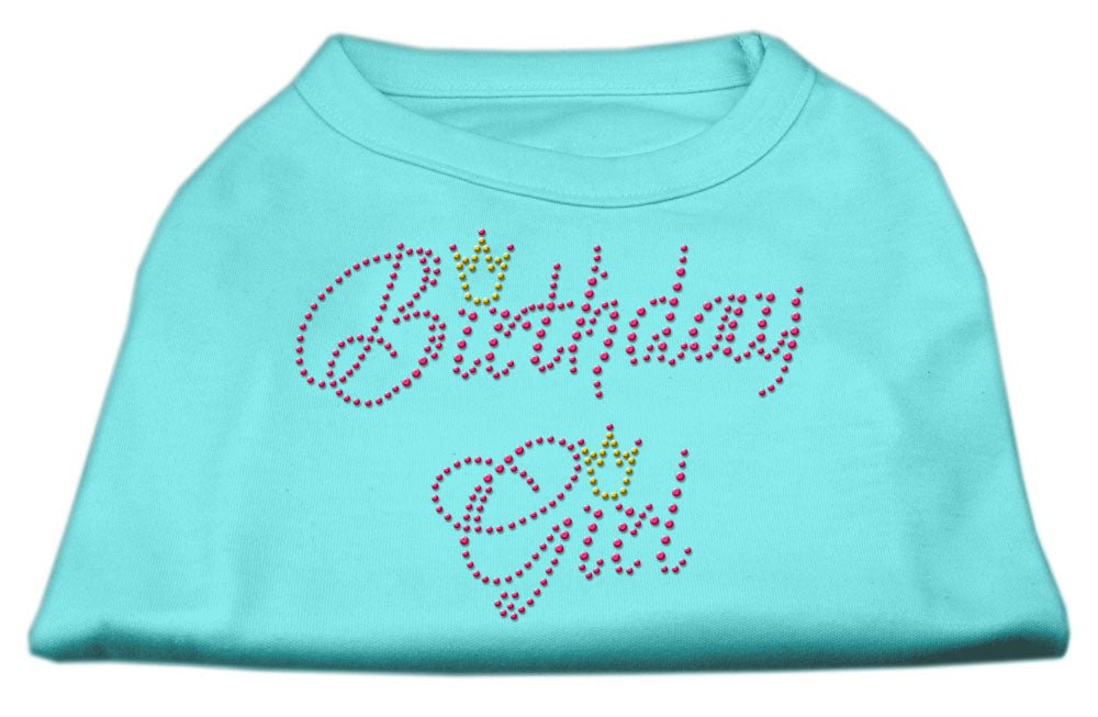 Camiseta para perro y gato con diamantes de imitación, "Niña del cumpleaños"